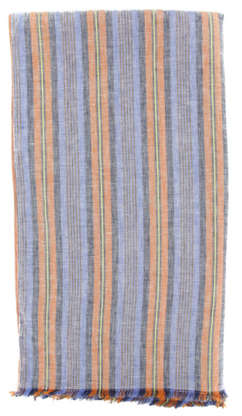 Luigi Borrelli Blue Striped Long Scarf - 54" x 27" - (LBSS12146)