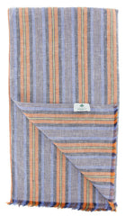 Luigi Borrelli Blue Striped Long Scarf - 54" x 27" - (LBSS12146)