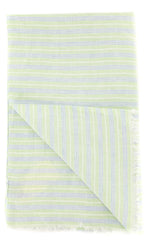 Luigi Borrelli Green Striped Long Scarf - 64" x 27" - (LBSS12176)