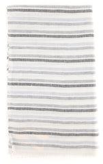 Luigi Borrelli Gray Striped Long Scarf - 54" x 27" - (LBSS12161)