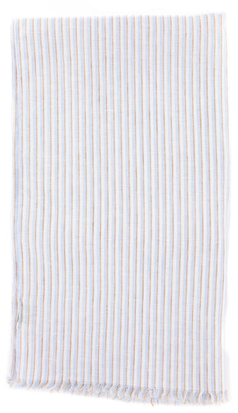 Luigi Borrelli Light Blue Striped Long Scarf - 50" x 27" - (LBSS12111)