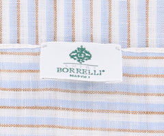 Luigi Borrelli Light Blue Striped Long Scarf - 50" x 27" - (LBSS12111)