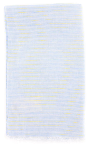 Luigi Borrelli Light Blue Striped Long Scarf - 74" x 27" - (LBSS12152)