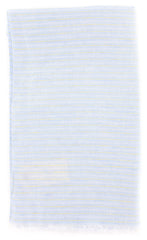 Luigi Borrelli Light Blue Striped Long Scarf - 74" x 27" - (LBSS12152)