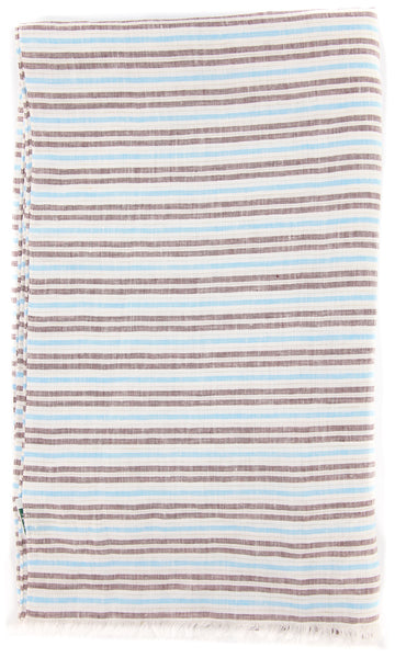 Luigi Borrelli Light Blue Striped Long Scarf - 27" x 60" - (LBSS1295)