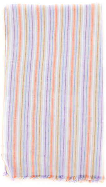 Luigi Borrelli Multi-Colored Striped Long Scarf - 70" x 27" - (LBSS12140)