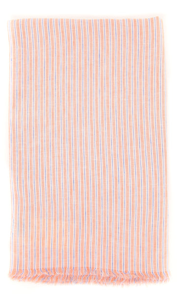 Luigi Borrelli Orange Striped Long Scarf - 54" x 27" - (LBSS12175)