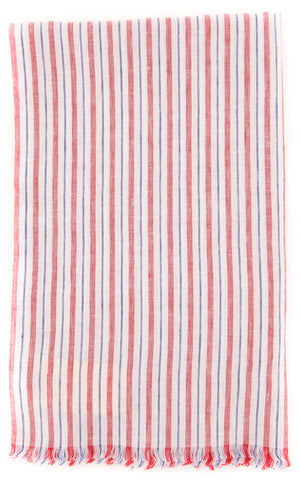 Luigi Borrelli Red Linen Scarf