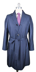 Kiton Navy Blue 100% Silk Solid Coat - 3 Button - Size S (US) / 48 (EU)