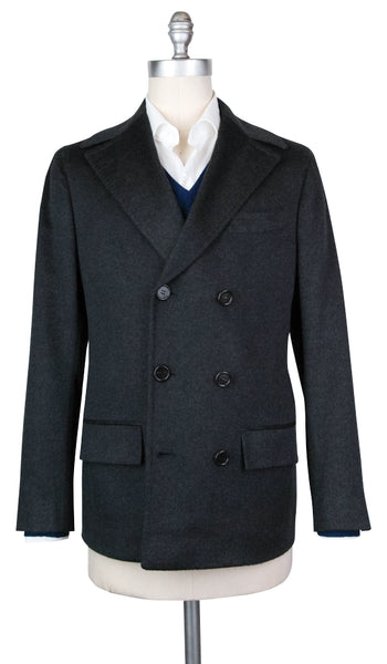 Orazio Luciano Gray Cashmere Solid Peacoat - (JKTX1) - Parent