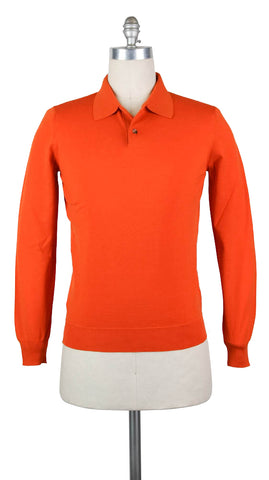 Svevo Parma Orange Wool Sweater - Size: Medium US / 50 EU